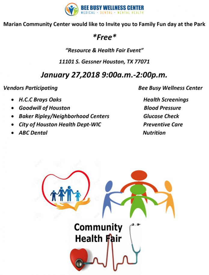 Resource & Health Fair Event, Jan. 27 - Brays Oaks Management District