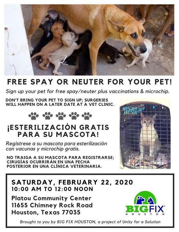 Sign Up Free Spay Or Neuter For Your Pet Brays Oaks Management District