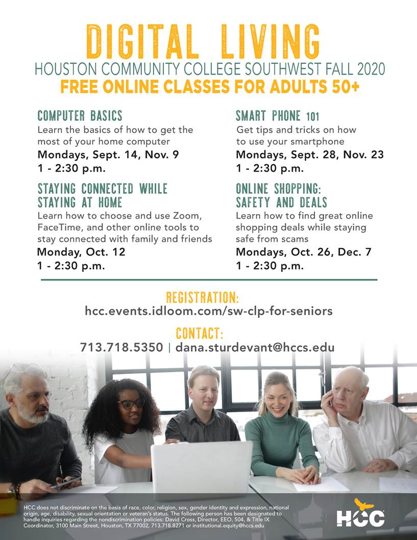 HCC FREE Online Courses for Seniors Brays Oaks Management District