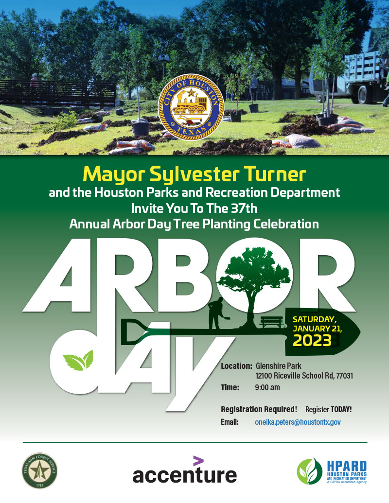 Arbor Day 2023, Jan. 21 Brays Oaks Management District
